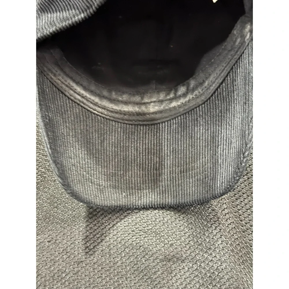 Wrangler Corduroy Cap Men's One Size Black Embroidered Logo Adjustable Strap Hat